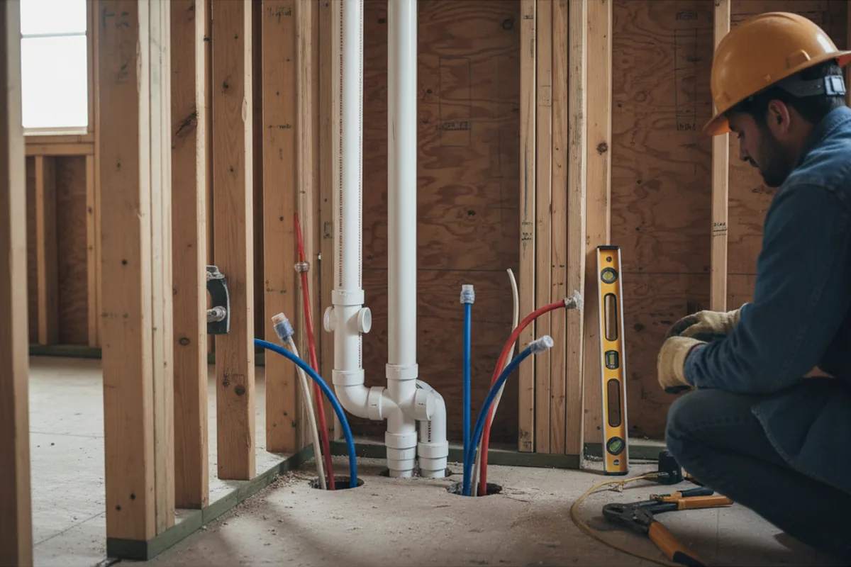 Drain and supply rough-in during Garbage Disposal Repair in Patchogue